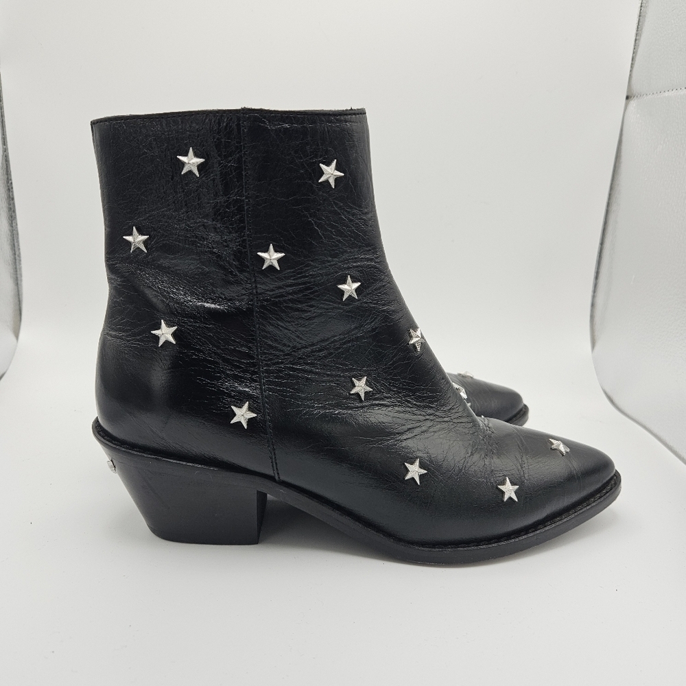 Zadig & Voltaire Tyler Star Patent Leather Ankle Boots EU 37 US 6